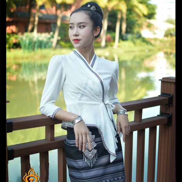 ethnic clothing thai dress summer breathable thin section casual white phasin skirt splash water festival traditional for women, Red
ethnic clothing thai dress summer breathable thin section casual white phasin skirt splash water festival traditional for women, Red