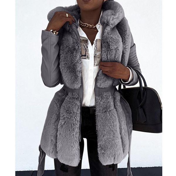 women's fur & faux warm 2021 winter women thick zipper jacket coat with belt collar leather jackets outerwear ladies parkas, Black
women's fur & faux warm 2021 winter women thick zipper jacket coat with belt collar leather jackets outerwear ladies parkas, Black