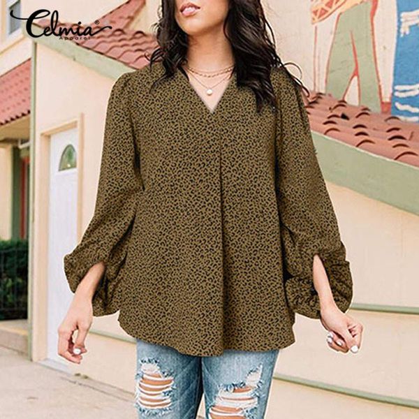 women's blouses & shirts women fashion long sleeve celmia leopard printed casual loose work office blusas v-neck tunic, White
women's blouses & shirts women fashion long sleeve celmia leopard printed casual loose work office blusas v-neck tunic, White
