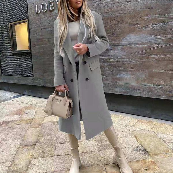 women's wool & blends autumn winter loose woolen jacket coat causal solid vintage long sleeve decorative female outerwear chic overcoat, Black
women's wool & blends autumn winter loose woolen jacket coat causal solid vintage long sleeve decorative female outerwear chic overcoat, Black