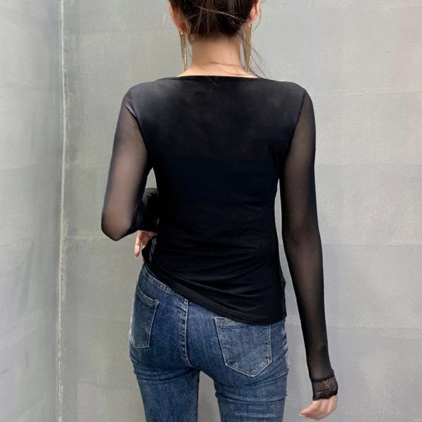 2021 new fall winter korean style t-shirt fashion v-neck lace patchwork mesh women ropa mujer bottoming shirt tees t08621l ktza, White
2021 new fall winter korean style t-shirt fashion v-neck lace patchwork mesh women ropa mujer bottoming shirt tees t08621l ktza, White