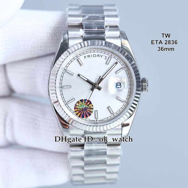 tw new 36mm watch eta 2836 128239 white dial automatic womens watch sapphire week date ladies fashion watches stainless steel bracelet, Slivery;brown
tw new 36mm watch eta 2836 128239 white dial automatic womens watch sapphire week date ladies fashion watches stainless steel bracelet, Slivery;brown