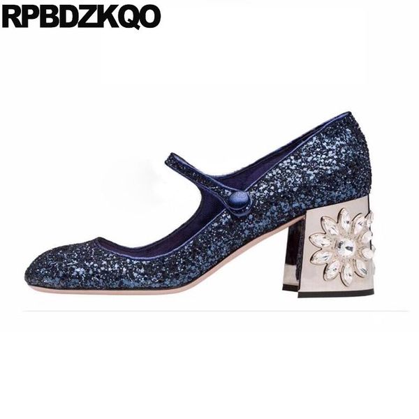 diamond women thick square toe high heels pumps flower royal blue strap glitter rhinestone mary jane crystal bling wedding shoes, Black
diamond women thick square toe high heels pumps flower royal blue strap glitter rhinestone mary jane crystal bling wedding shoes, Black