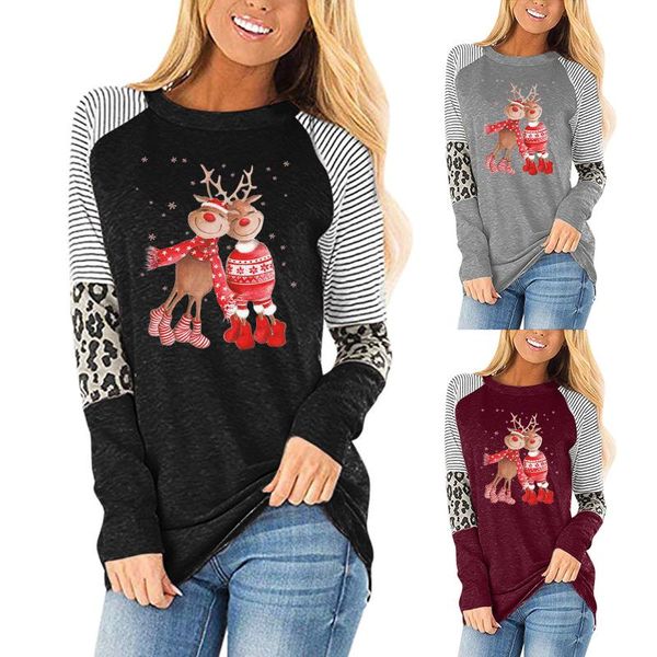 women's blouses & shirts women christmas casual o-neck leopard splicing printing long sleeve t-shirt blouse woman sweaters fashion swea, White
women's blouses & shirts women christmas casual o-neck leopard splicing printing long sleeve t-shirt blouse woman sweaters fashion swea, White