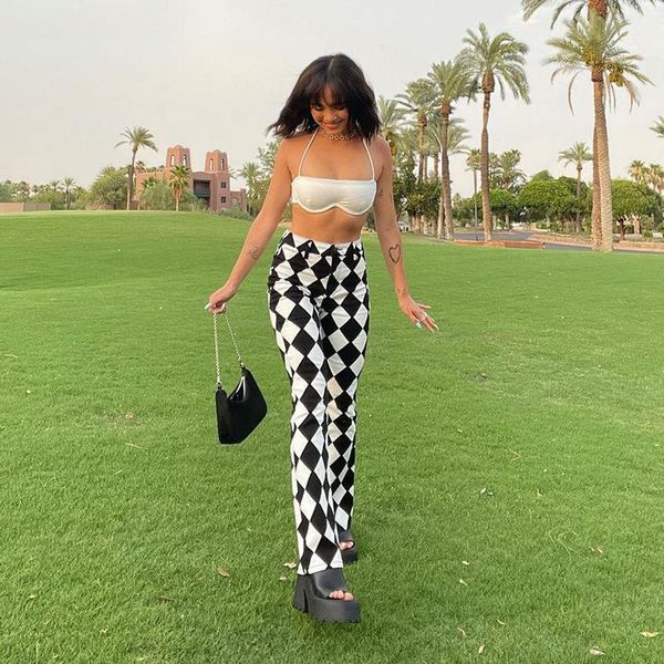 women's pants & capris women vintage black white patchwork plaid print female chic zipper retro long trousers pantalones mujer flare
women's pants & capris women vintage black white patchwork plaid print female chic zipper retro long trousers pantalones mujer flare
