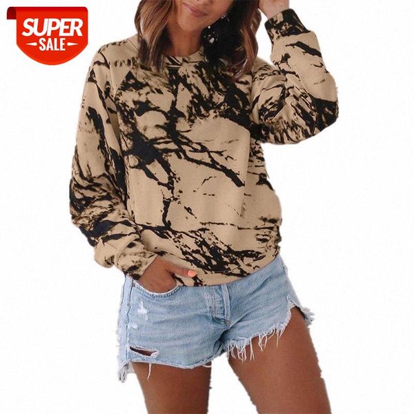 women's loose t-shirt autumn round long sleeve tie dye floral printed tee wdc5515 #2m6t, White
women's loose t-shirt autumn round long sleeve tie dye floral printed tee wdc5515 #2m6t, White