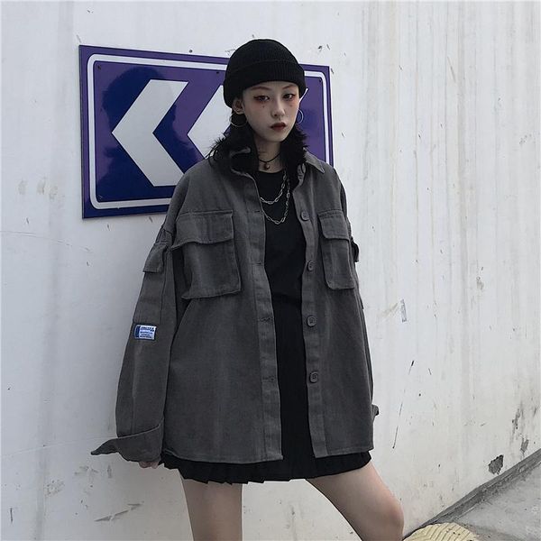 women's jackets autumn female and coats ins turn-down collar solid pockets harajuku single breasted vintage style fashion, Black;brown
women's jackets autumn female and coats ins turn-down collar solid pockets harajuku single breasted vintage style fashion, Black;brown