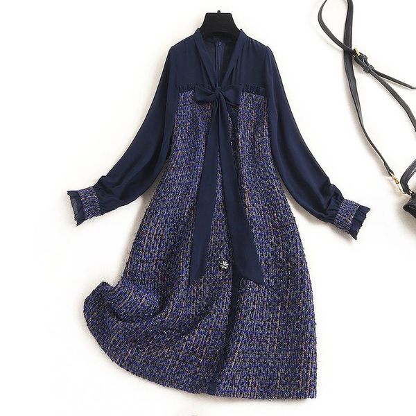 casual dresses 2021 autumn winter women elegant bow collar chiffon long sleeve patchwork tweed dress black navy blue, Black;gray
casual dresses 2021 autumn winter women elegant bow collar chiffon long sleeve patchwork tweed dress black navy blue, Black;gray