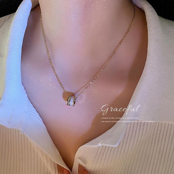 chains korean fashion jewelry simple personality trend titanium steel circle necklace temperament design sense for women., Silver
chains korean fashion jewelry simple personality trend titanium steel circle necklace temperament design sense for women., Silver