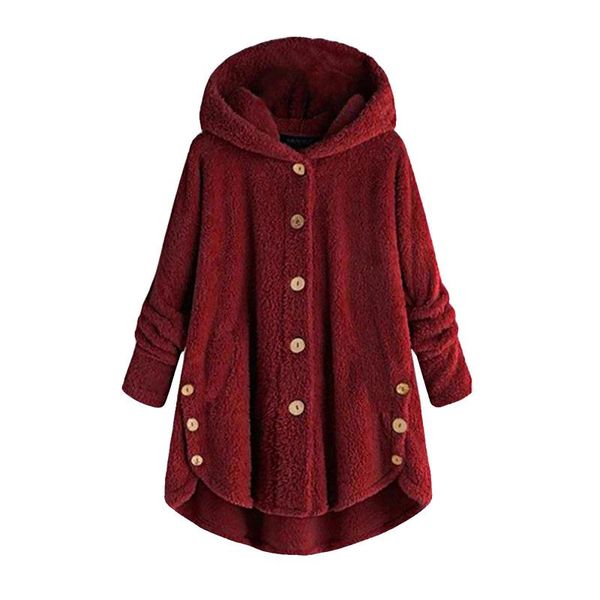 women's jackets 2021 solid color loose coat for woman autumn long sleeve plush clothing womens button down hooded jacket ropa mujer, Black;brown
women's jackets 2021 solid color loose coat for woman autumn long sleeve plush clothing womens button down hooded jacket ropa mujer, Black;brown