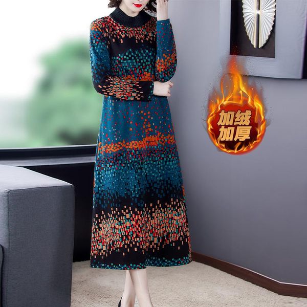 casual dresses lukaxsikax 2021 winter women thicken fleece warm base dress fashion colorful print elegant long, Black;gray
casual dresses lukaxsikax 2021 winter women thicken fleece warm base dress fashion colorful print elegant long, Black;gray