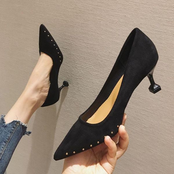 dress shoes solid color rivet versatile super high heel single female stiletto women heels ladies wedding, Black
dress shoes solid color rivet versatile super high heel single female stiletto women heels ladies wedding, Black