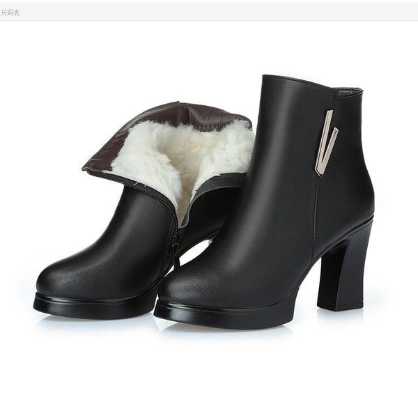 boots women shoes thick high heels ladies genuine leather womens warm wool linning ankle black
boots women shoes thick high heels ladies genuine leather womens warm wool linning ankle black