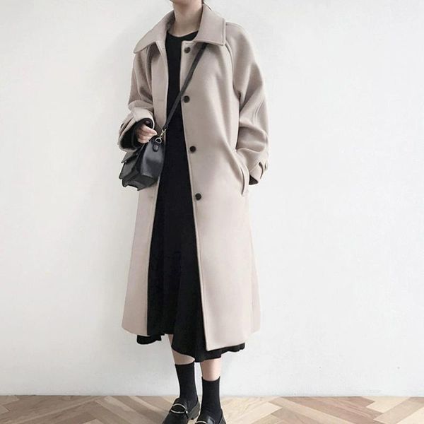 autumn winter oatmeal color woolen coat 2021 new fashion women's mid-length overcoat vintage wild female windbreakers, Black
autumn winter oatmeal color woolen coat 2021 new fashion women's mid-length overcoat vintage wild female windbreakers, Black
