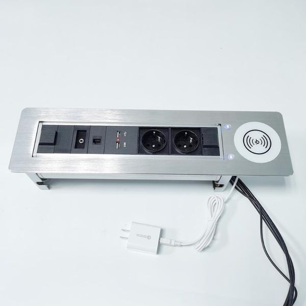 smart power plugs electric rotating socket/2 european socket with wireless qi charging network 3.5 audio cable aluminum alloy panel/
smart power plugs electric rotating socket/2 european socket with wireless qi charging network 3.5 audio cable aluminum alloy panel/