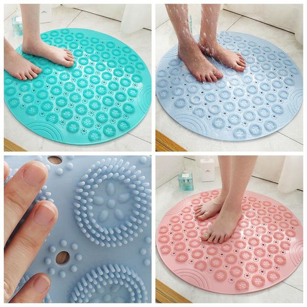 bath mats 55cm round silicone non-slip shower massage mat home el bathroom pvc drain holes suction cups floor lazy foot pad
bath mats 55cm round silicone non-slip shower massage mat home el bathroom pvc drain holes suction cups floor lazy foot pad