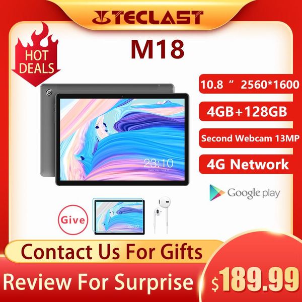 teclast m18 deca core 10.8 inch tablet 4gb ram 128gb rom ips 2560Ã1600 resolution 13mp rear 5mp front 4g network call
teclast m18 deca core 10.8 inch tablet 4gb ram 128gb rom ips 2560Ã1600 resolution 13mp rear 5mp front 4g network call