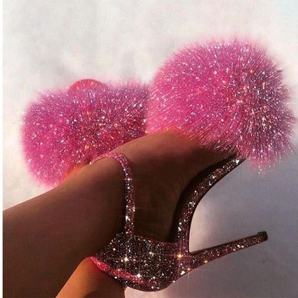 sandals women bling 2021 woman summer fur thin high heels pumps women's buckle slides ladies elegant female shoes ins, Black
sandals women bling 2021 woman summer fur thin high heels pumps women's buckle slides ladies elegant female shoes ins, Black