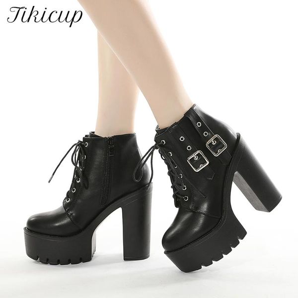 boots tikicup women chunky ankle platform wild extremely high heel alternative lace up booties all black gothic shoes size 35-42
boots tikicup women chunky ankle platform wild extremely high heel alternative lace up booties all black gothic shoes size 35-42