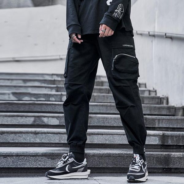 men's pants side pockets cargo harem 2021 hip hop casual male tatical joggers trousers fashion streetwear men, Black
men's pants side pockets cargo harem 2021 hip hop casual male tatical joggers trousers fashion streetwear men, Black
