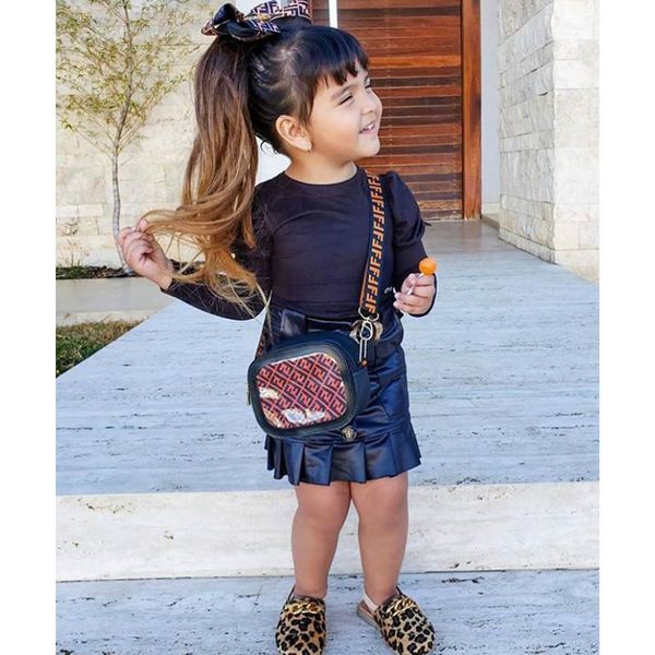 2021 new toddler baby girl long sleeve o-neck t-shirt + leather pencil skirts kids outfits 2pcs clothes set, White
2021 new toddler baby girl long sleeve o-neck t-shirt + leather pencil skirts kids outfits 2pcs clothes set, White