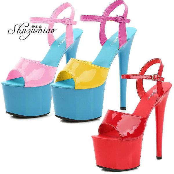 sandals shuzumiao women's color matching platform striptease 17cm high heel ladies shoes nightclub party wedding shoe, Black
sandals shuzumiao women's color matching platform striptease 17cm high heel ladies shoes nightclub party wedding shoe, Black