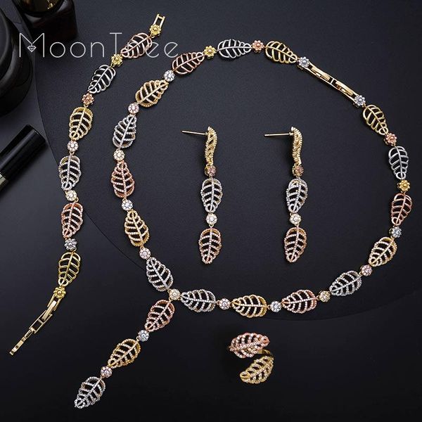 earrings & necklace moontree luxury exclusive leaf full cubic zirconia 3tone women wedding engagement bridal bracelet earring ring set, Silver
earrings & necklace moontree luxury exclusive leaf full cubic zirconia 3tone women wedding engagement bridal bracelet earring ring set, Silver