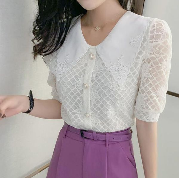 women's blouses & shirts lace shirt women short-sleeved 2021 summer big lapel short small white thin cotton bow womens
women's blouses & shirts lace shirt women short-sleeved 2021 summer big lapel short small white thin cotton bow womens