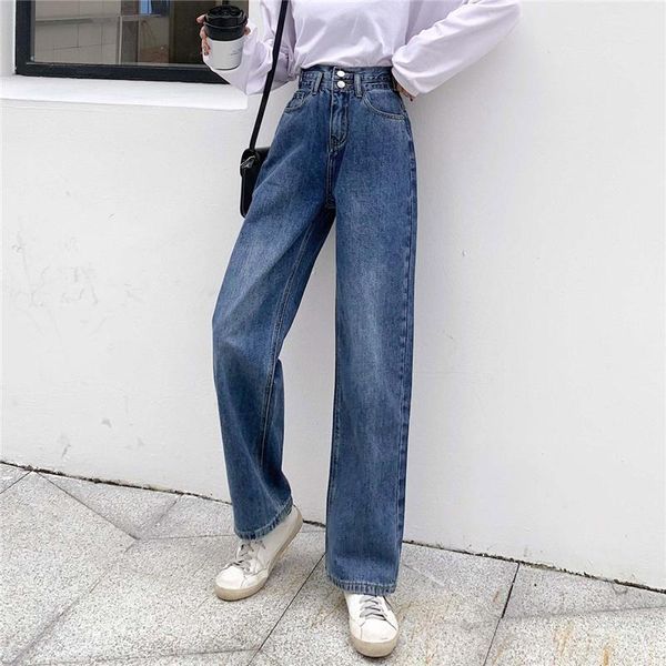 women's jeans spring mom high waist wide-leg women 2021 loose drape straight-leg mopping pants fashion casual denim trousers, Blue
women's jeans spring mom high waist wide-leg women 2021 loose drape straight-leg mopping pants fashion casual denim trousers, Blue