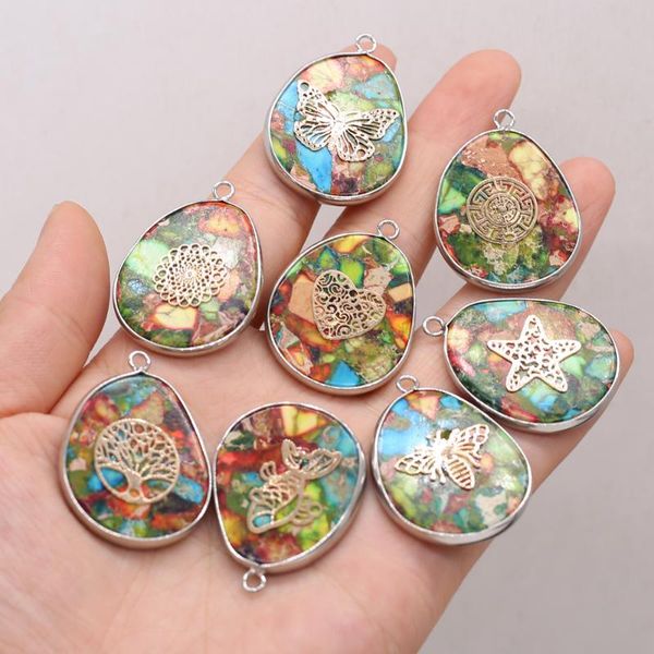 charms drop-shaped pendant natural emperor stone colorful silver edging charm for jewelry making necklace dangler accessories 26x35mm, Bronze;silver
charms drop-shaped pendant natural emperor stone colorful silver edging charm for jewelry making necklace dangler accessories 26x35mm, Bronze;silver