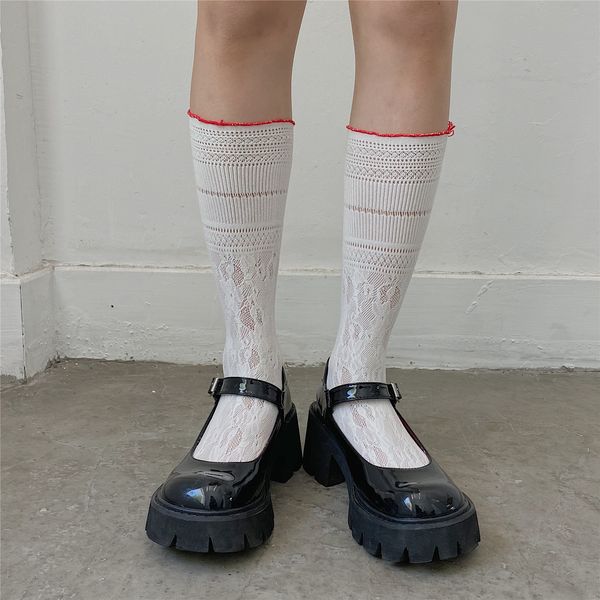 lace cream puff lovely girl heart hollow lace mh pile two wear jk socks, Red;black
lace cream puff lovely girl heart hollow lace mh pile two wear jk socks, Red;black