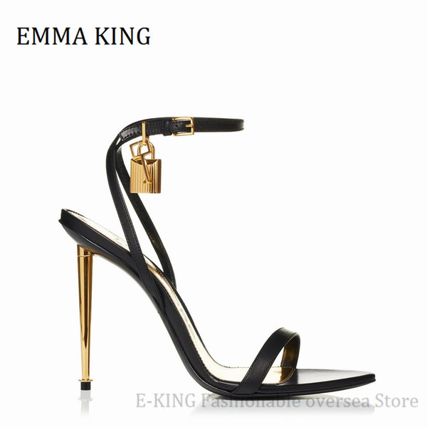 sandals 2021 summer women gold lock pointe toe iron stilettos heels ankle strappy ladies wedding banquet shoes, Black
sandals 2021 summer women gold lock pointe toe iron stilettos heels ankle strappy ladies wedding banquet shoes, Black