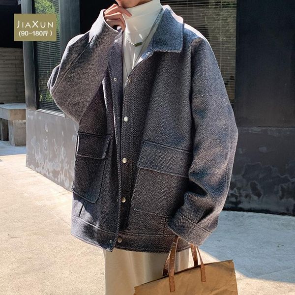 men's wool & blends winter short coat men fashion autumn plus size loose white cashmere pocket abrigos para hombre clothing df50wb, Black
men's wool & blends winter short coat men fashion autumn plus size loose white cashmere pocket abrigos para hombre clothing df50wb, Black