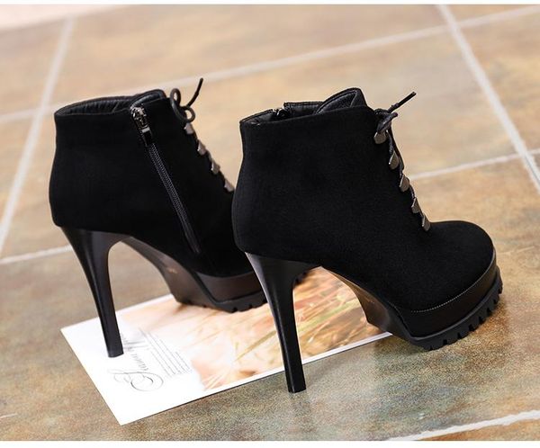 dress shoes versatile with high-heeled platforms and skinny ankle boots, Black
dress shoes versatile with high-heeled platforms and skinny ankle boots, Black