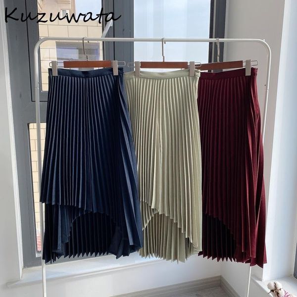 skirts kuzuwata solid elegant office lady pleated irregular design patchwork jupe 2021 spring high waist women, Black
skirts kuzuwata solid elegant office lady pleated irregular design patchwork jupe 2021 spring high waist women, Black