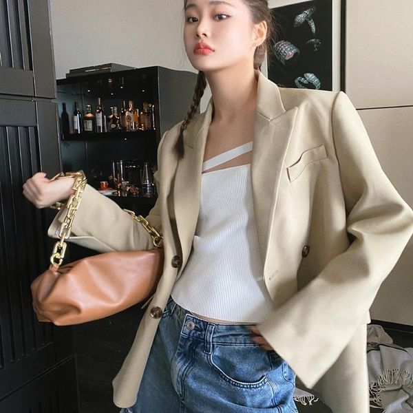 women's suits & blazers 2021 long blazer double-breasted loose overcoat solid color formal, White;black
women's suits & blazers 2021 long blazer double-breasted loose overcoat solid color formal, White;black