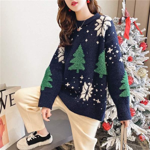 women's sweaters fairynatural ladies cute christmas snowflake long sleeve casual women clothes knitted pullovers 2021 winter, White;black
women's sweaters fairynatural ladies cute christmas snowflake long sleeve casual women clothes knitted pullovers 2021 winter, White;black