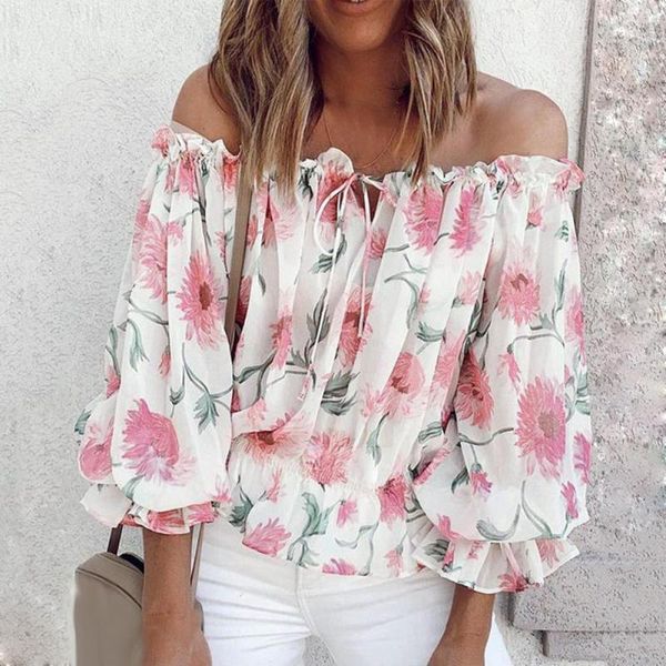 women's blouses & shirts women shirt floral print puff sleeve blouse off shoulder 2021 summer elegant hollow female drawstring casual, White
women's blouses & shirts women shirt floral print puff sleeve blouse off shoulder 2021 summer elegant hollow female drawstring casual, White
