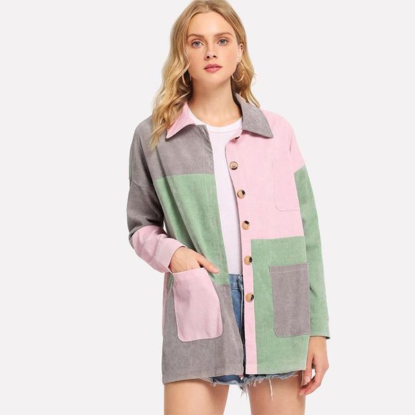 women's jackets cut and sew pocket front corduroy coat jacket button up turn-down collar single breasted cropped, Black;brown
women's jackets cut and sew pocket front corduroy coat jacket button up turn-down collar single breasted cropped, Black;brown