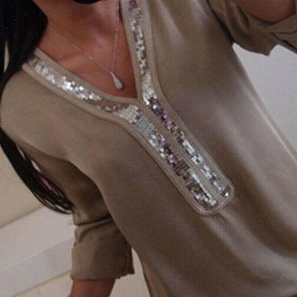plus size women sequin v neck long sleeve blouses summer women clothes casual loose blouse shirts, White
plus size women sequin v neck long sleeve blouses summer women clothes casual loose blouse shirts, White