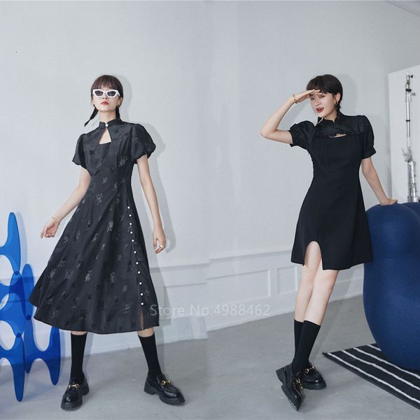2021 new chinese traditional gothic black fashion women female cheongsam qipao short split slim print party vintage vestido 6p8q, Black;white
2021 new chinese traditional gothic black fashion women female cheongsam qipao short split slim print party vintage vestido 6p8q, Black;white