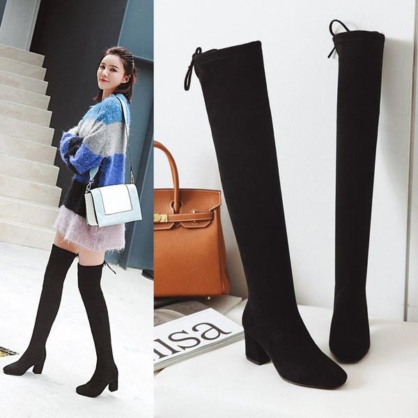 boots 2021 women over the knee high slip on winter shoes heel pointed toe all match size 34-43, Black
boots 2021 women over the knee high slip on winter shoes heel pointed toe all match size 34-43, Black