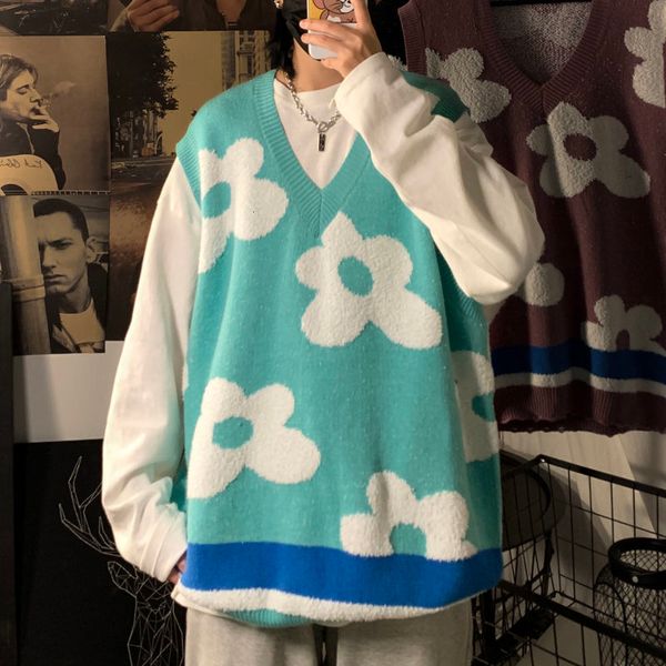 2021 new autumn flowers sweater men's fashion v-neck knitted pullover men loose korean vest knitting sweaters mens clothes -2xl txyl, White;black
2021 new autumn flowers sweater men's fashion v-neck knitted pullover men loose korean vest knitting sweaters mens clothes -2xl txyl, White;black