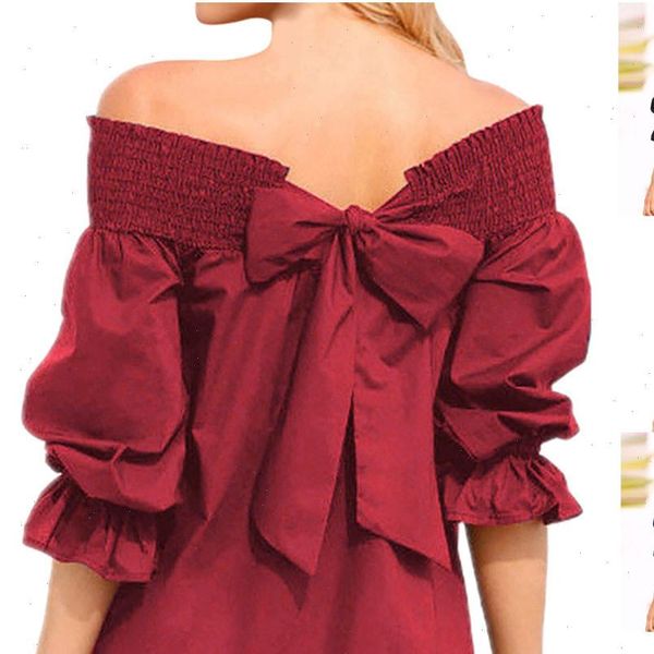 women blouses plus size elegant off shoulder shirt women ladies puff sleeve bow bandage blouse chemise ropa femenina, White
women blouses plus size elegant off shoulder shirt women ladies puff sleeve bow bandage blouse chemise ropa femenina, White