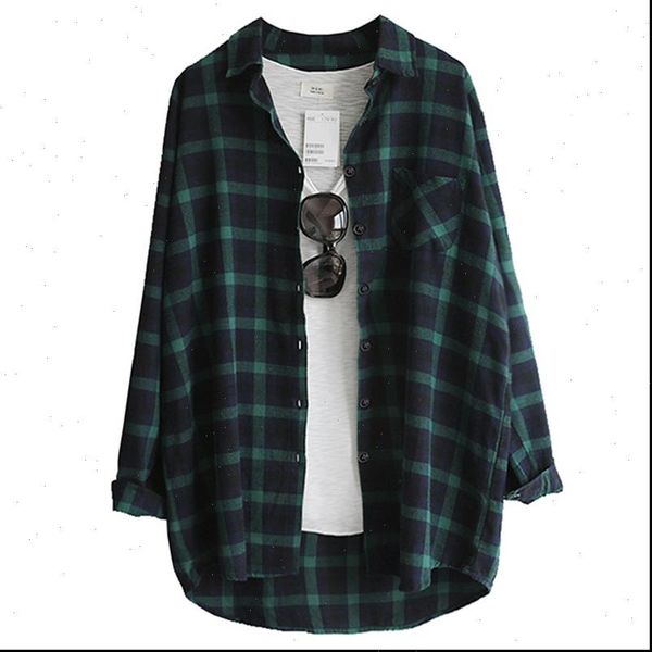 women plaid blouse shirt femininas blusas 2021 female blouses spring autumn fashion casual loose long sleeve cotton shirts, White
women plaid blouse shirt femininas blusas 2021 female blouses spring autumn fashion casual loose long sleeve cotton shirts, White