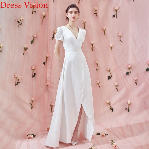 2021 simple satin v-neck short sleeve wedding vestidos novia robe marie formal gown vestido festa de casamento w8s2, White
2021 simple satin v-neck short sleeve wedding vestidos novia robe marie formal gown vestido festa de casamento w8s2, White