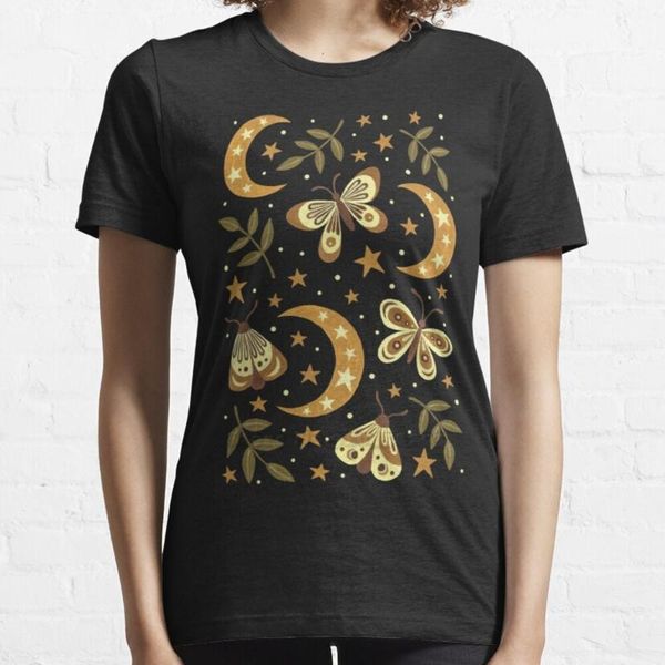 women's t-shirt moons and moths short-sleeved harajuku hip-hop tee traditionalmedia handpainted gouache pattern moon moth, White
women's t-shirt moons and moths short-sleeved harajuku hip-hop tee traditionalmedia handpainted gouache pattern moon moth, White
