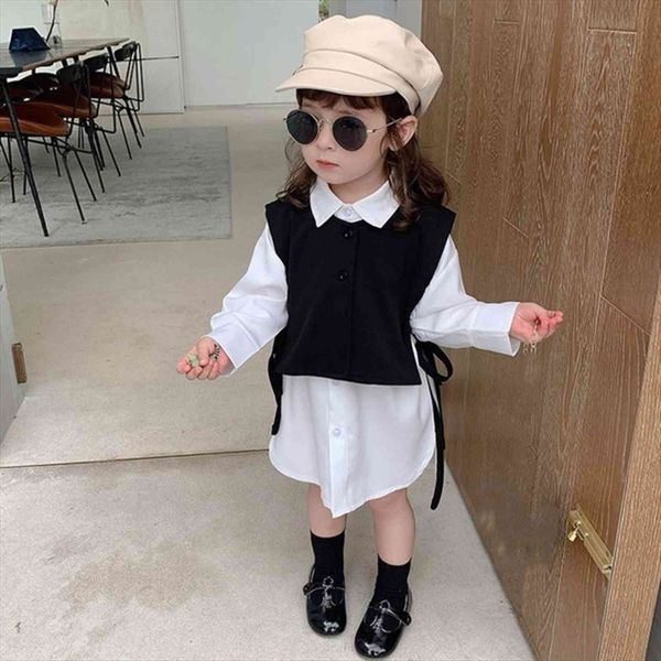 girls shirt autumn fashion children long sleeved white color blouse black vest 2 pcs baby childrens clothing, White;black
girls shirt autumn fashion children long sleeved white color blouse black vest 2 pcs baby childrens clothing, White;black