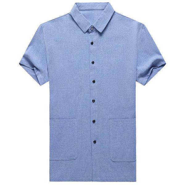 men's casual shirts summer short sleeve shirt solid color loose cotton middle aged father's lapel chinese style tang suit, White;black
men's casual shirts summer short sleeve shirt solid color loose cotton middle aged father's lapel chinese style tang suit, White;black