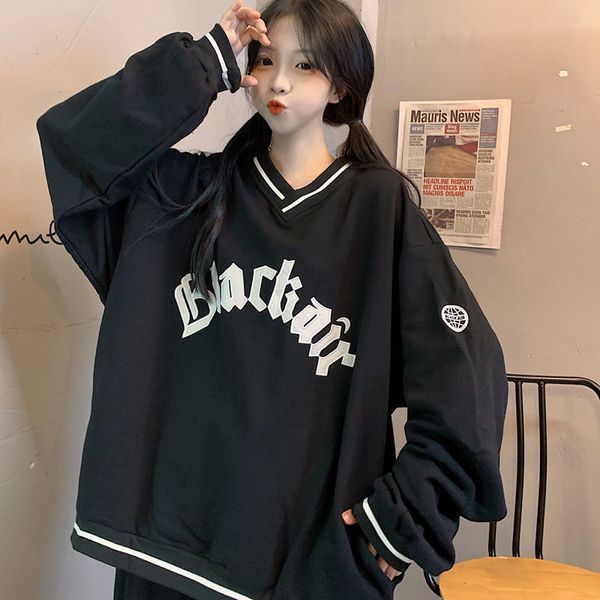 couple clothes 2021 winter hip hop v-neck letter print casual plus size hoodies women fashion all-match oversized sweatshirt men, Black
couple clothes 2021 winter hip hop v-neck letter print casual plus size hoodies women fashion all-match oversized sweatshirt men, Black